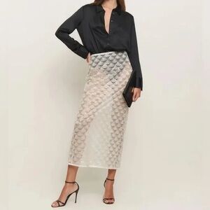Reformation Skirt in Silver Diamond